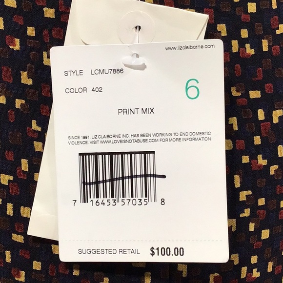 NWT Liz Claiborne Wrap Around Pencil Skirt, Multicolor Print Mix, Size 6 - Picture 9 of 9